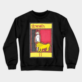 Strength. Tarot. Outsider Art Crewneck Sweatshirt